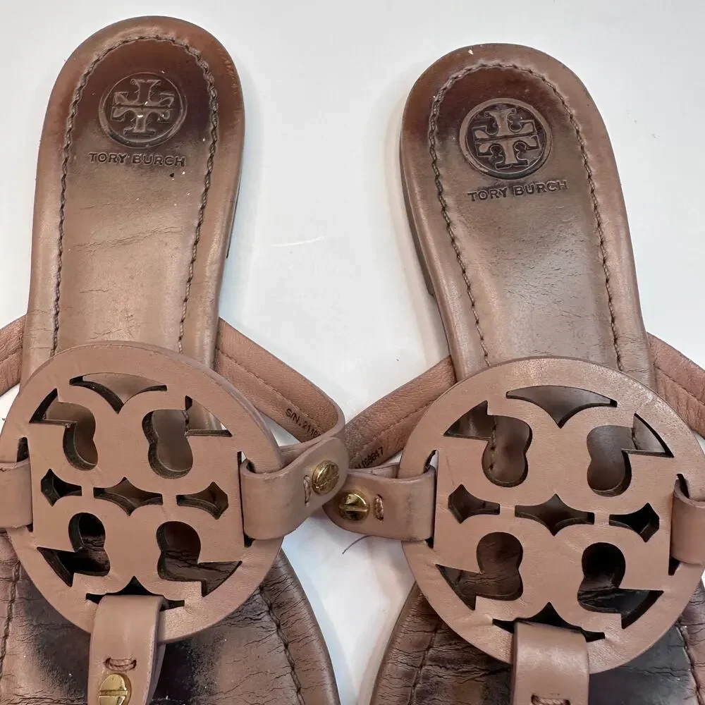 Tory Burch Tan Miller Logo Sandal